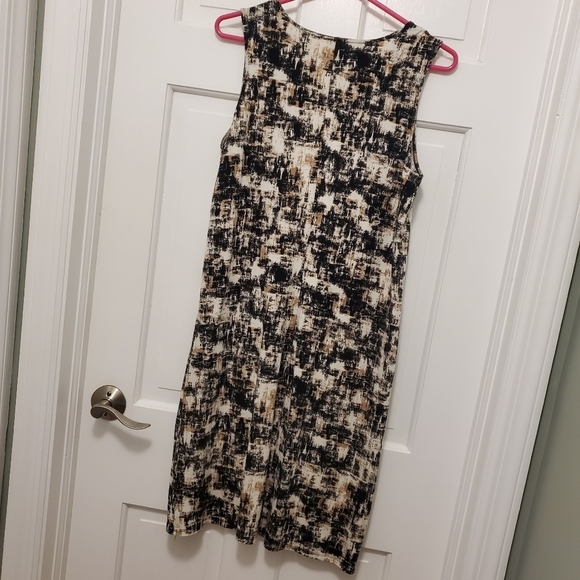 J.Jill Wearever Collection Abstract Print Knit Dress Small Tie Knot Neckline - Picture 8 of 10